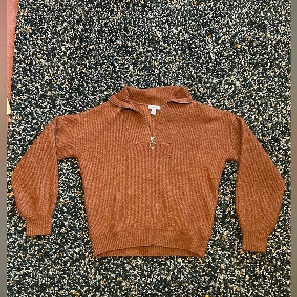 Nine West Long Sleeve Quarter Zip Up Sunset Medium - Picture 1 of 5